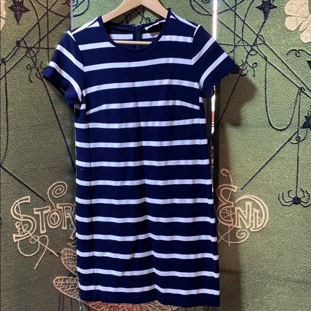 Loft Navy & White striped dress